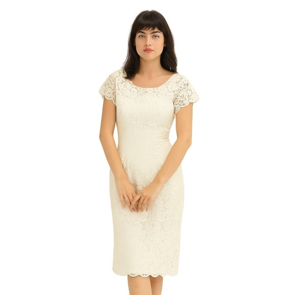 Lilli Diamond X Vtg 50's Lillie Diamond Of California White Lace Dress Bridal